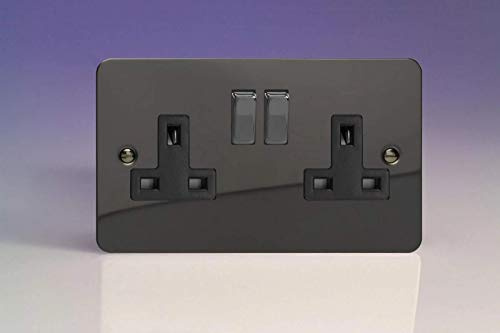 Varilight 2-Gang 13A Double Pole Switched Socket Iridium