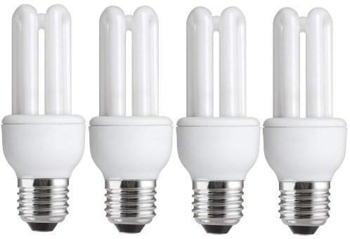 4 x TESCO Energy Saving 11W (=54W-60W) E27 ES CFL Light Bulbs, Edison Screw, 620-660 Lumen, 10 Years, 827 2500K Warm White