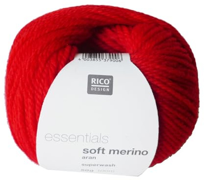 Rico Essentials Soft Merino Aran 50g - 008 Red