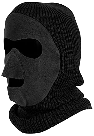 Quietwear Men's Knit Fleece Facemask, Black, One Size