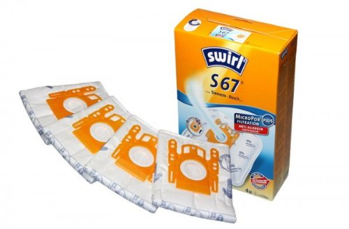 4x swirl Bolsas para aspiradoras S67 MicroPor para Bosch GL 30 BSGL 30 000 - 39 999, Bosch GL 40 BSGL 40 000 - 49 999, Bosch Junior C 600, Bosch Logo BSA 61000 - 61922, BSG 60000 - 69999