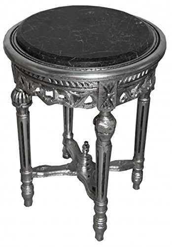 Casa Padrino Barock Beistelltisch Rund Silber ModY15 53 x 38 cm Antik Stil