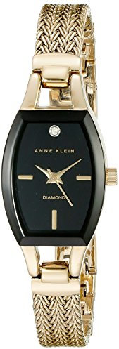 Anne Klein Damen-Armbanduhr mit echtem Diamant-Zifferblatt und Mesh-Armband