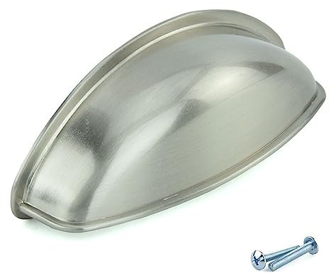 M4TEC Coquille Coupe Cuisine Armoire Porte Poignées Placard Tiroir Chambre Meubles Tirer Acier Inoxydable (Inox). Série S4: Entraxe 64 mm