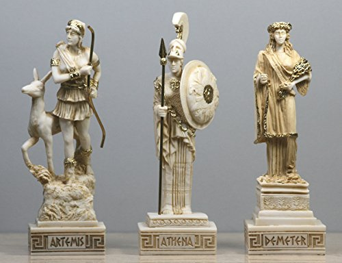 greekartshop Set 3 griechisch-römische Göttin Artemis Demeter Statue Skulptur Figur