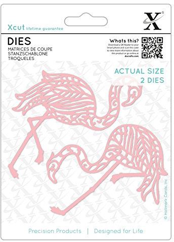 docrafts XCU503450 Xcut Stanzschablonen – Tropischer Flamingo (2 Stück), Blech, rose, 19.5 x 14.3 x 1.2 cm