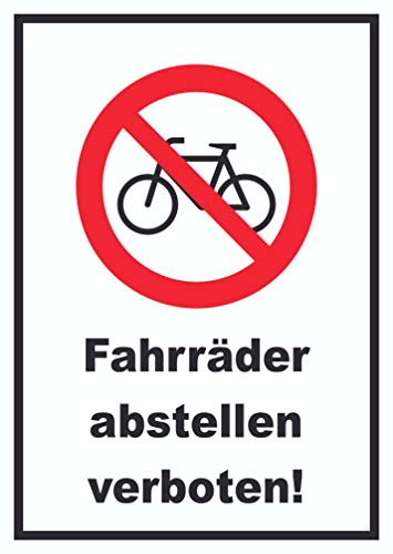 HB-Druck Fahrräder abstellen verboten Schild A5 Rückseite selbstklebend