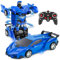 Highttoy Ferngesteuertes Auto Kinder, Verformung Roboter RC Auto Transformator Spielzeug ab 3 4 5 6 7 8 Jahre Jungs Geschenk 360° Drehung 2.4GHz 1:18 RC Rennwagen Roboter Spielzeug Blau