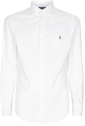 Polo Ralph Lauren Mens Classic Long Sleeve Oxford Shirt, White, Large