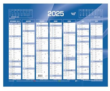 1 Calendrier de banque bleu - Année 2025-135 x 180 mm
