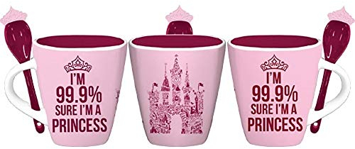 Disney 99% Sure I'm a Princess with castle 11oz Mug w/Spoon, Pink