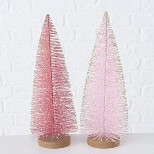 BOLTZE Deko Baum Bäumchen Dekoaufsteller H 32 cm dunkel- und Hellrosa Kunststoff 2er Set