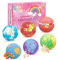 Panspace Badebomben Geschenkset für Kinder, 6 natürliche Kinder badebomben mit Überraschungsspielzeug im Inneren, Spa Fizzies Badebomben für Mädchen mit Einhornschmuck, Geburtstags-Weihnachtsgeschenke
