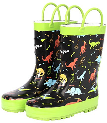 fringoo - Bottes de pluie pour enfants - Caoutchouc - Accents vert fluo - Bottes de pluie pour enfants