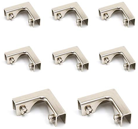 8 Pcs Pinces Verre en Métal,Bretelles de Coin, Alliage D'aluminium Supports de Verre pour le Réservoir de Poisson D'aquarium,Armoire, Adapté au Verre ou en Panneau D'épaisseur de 8-12mm