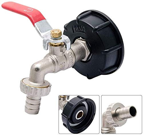 Adaptateur de réservoir IBC 1/2 S60X6 - Raccord de robinet de jardin en laiton - Pièces de raccord pour tuyau de réservoir d'eau