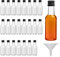 BELLE VOUS Mini Bouteille (Lot 24) Bouteilles Miniatures Réutilisables 150ml Vides en Plastique avec Bouchons À Vis Noirs et Entonnoir pour Liquides - Mignonnettes pour Mariages et Fêtes