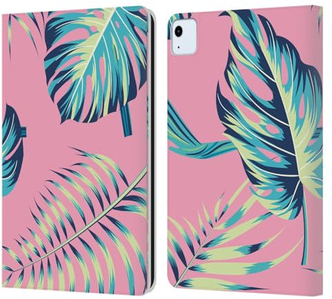 Head Case Designs Licenza Ufficiale Haroulita Fucsia Foglie 2 Custodia Portafoglio in Pelle Compatibile con Apple iPad Air 11 2020/2022/2024/2025