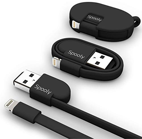 Spooly Cable 0.25m | Fast Charge | Super Strong | Keyring Case | A Truly Tangle-free Data and Charger Cable