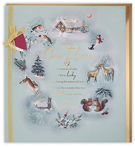 Clintons: Traditionelle Weihnachtskarte mit Weihnachtsmotiven.