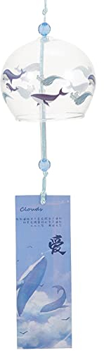 SOIMISS Japanische Glas Windspiel Windglocke Amulett Glücksbringer Baumschmuck Autospiegel Glaskugel Anhänger Hängedeko für Auto Dekoration Outdoor Balkon Draußen Terrassen Garten Deko Hänger