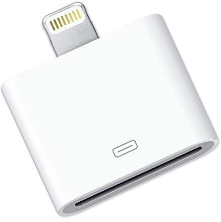 Apple MFi Certified iPhone 8-Pin to 30-Pin Adapter - Charging & Sync Converter for iPhone 13/13 Pro/12/11/X/8/7/6 Plus/5S/4/iPad/iPod (No Audio)