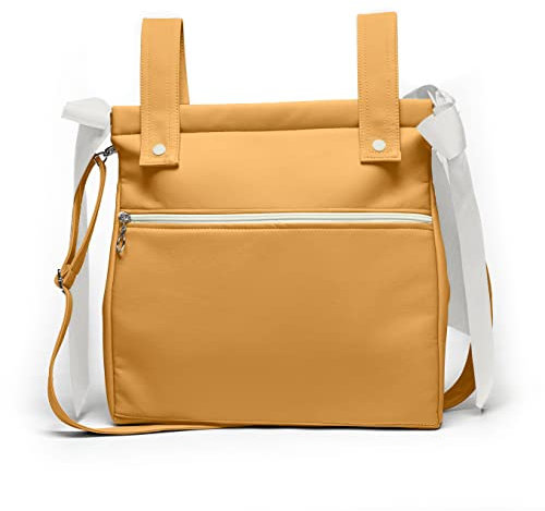 Nenel Bolsa panera de polipiel - Bolso carro - Talega carrito de bebé (Mostaza)