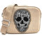 Kleine Damentasche mit Nieten - Schwarze Gothic-Punk-Umhängetasche - Mexikanische Totenkopf-Rock-Damentasche - Tasche im Biker-Stil - Originelle Geschenke für Frauen (Bandelier Grau)
