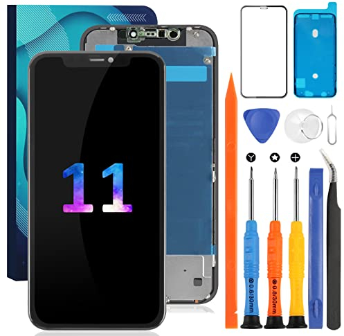 Ersatzbildschirm für iPhone 11, LCD-Display, Touch A2111, Bildschirm, Ersatzsensor, A2223 Digitizer für iPhone A2221 Bildschirm-Montagesets (Incell, Schwarz)
