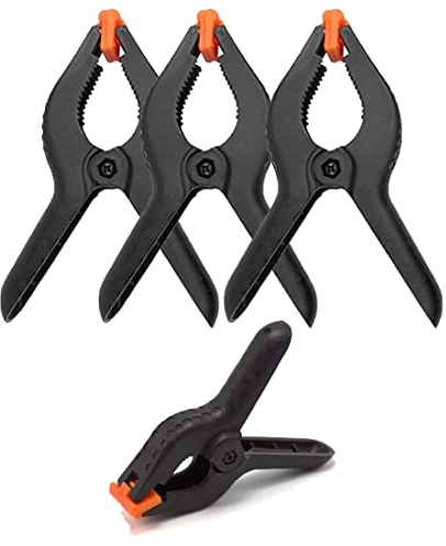 iPEAK Spring Clamp 6 Inch Heavy Duty Plastic Spring Muslin Clamps with Moveable Jaws Hard Grip Clips for Photography Studio Wood Work Artwork (3 Pcs)