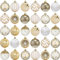 Palle di Natale Oro e Bianco 6 cm 30 Pezzi,10 Designs Palline di Natale Personalizzate Grandi per Addobbi Natalizi per Albero