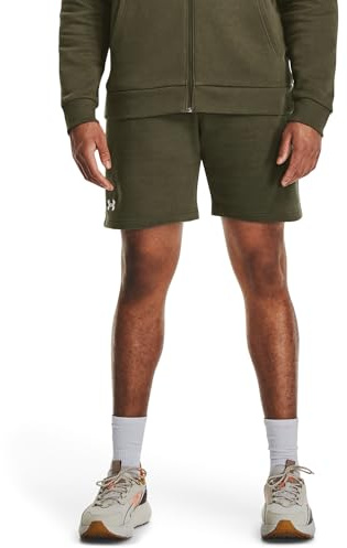 Under Armour Herren UA Rival Fleece Shorts, Marine Od Green/White, XL