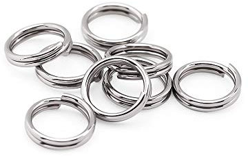 Générique 100 Stück/Set Edelstahl Sprungring Doppelringe Doppelringe Spaltringe Verbinder Schmuck zum Basteln Basteln