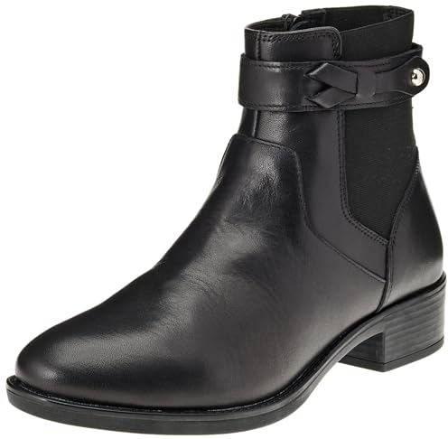 Geox D Felicity, Stivale alla Caviglia Donna, Nero, 37.5 EU