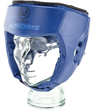 VIP Honoris 2 Kopfschutz, Boxen, Sparring, DX, Lenta, PU-Leder, Kopfbedeckung, MMA, Muay Thai, Kickboxen, Trainingshelm, mehrschichtige Polsterung, Taekwondo, Kampfsport, BJJ, Ringen, Karate, Blau,
