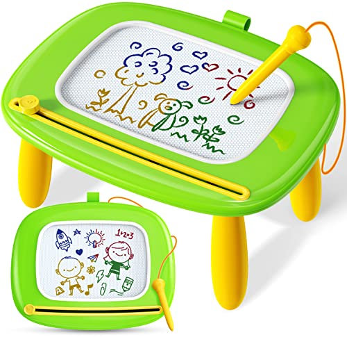 Kikidex Jouets pour Enfants de 1 à 3 Ans,Ardoise Magique Magnétique,Jouets pour Filles,Tableau Magique pour Apprendre Dessiner,Jouets éducatifs pour bébés et Enfants,Cadeau d'anniversaire -Vert