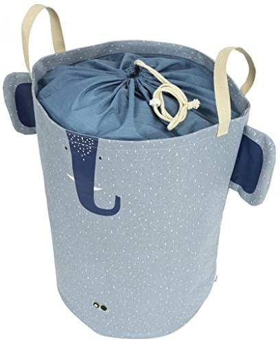 TRIXIE Spielzeugkorb Mrs. Elephant S - Blau - Kindergerecht und personalisierbar