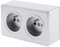 Prise double 16A en saillie Silver - Vulco - Zenitech