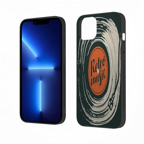 AOKLEY Schützende Hülle für iPhone 14 - Stilvoll und umweltfreundlich - TPU+PC-Material, Retro Musik Alte Schallplatte Grammophon Volkskonzert Instrument Premium - Kratzfest und leicht zu reinigen