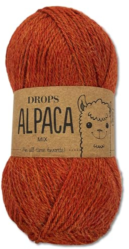 Frida's Wollhaus Drops 50 g Alpaca Alpaka Wolle Garn Häkeln Stricken weich 51 Farben (mix 2925 | Orangemeliert)