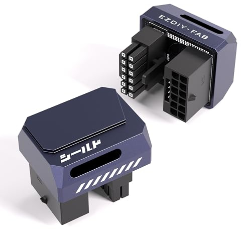 EZDIY-FAB PCIe 5.1 Adapter-600W 12+4pin,16pin 12VHPWR GPU Stecker,12V-2x6 GPU Adapter,Rechter 180 Grad Winkel-Kompatibel mit RTX 3090Ti,4070Ti,4080,4090 GPUs-STD Typ,Lila,1Pack