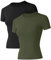 IECCP Sportshirt Frauen Kurzarm Leichtes Wandershirt Damen Atmungsaktiv Funktions Sport Oberteile Oversize Rundhals Sport Top Passend für Fitness Laufshirt Yoga Armeegrün 2er Pack XL