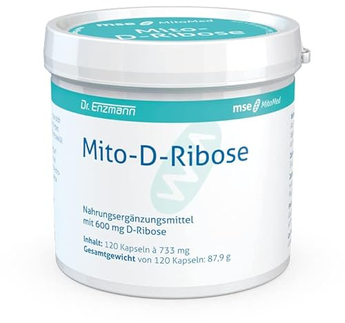 Mito-D-Ribose Nahrungsergänzungsmittel mit 600mg D-Ribose pro Kapsel - fördert die Bildung von ATP