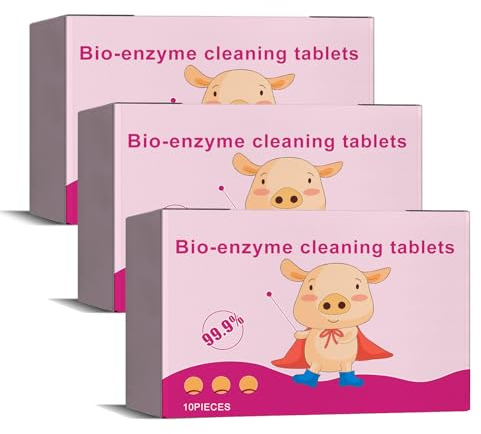 Multi-Functional Bio-Enzyme Cleaning Tablets, Bio-Enzyme Explosive Salt Active Enzyme Laundry Stain Remover Cleaning Agents for Clothes Shoes Curtains Washing Household Cleaning Tablets (3pc)
