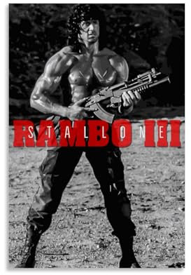 TNERPAR Movie Rambo 3 Poster Dekorative Malerei Leinwand Wandkunst Wohnzimmer Poster Schlafzimmer Malerei,Wandkunst Bilddruck Moderne Familienzimmer Dekor 20x30inch(50x75cm)