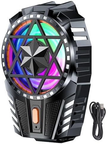 10x7cm Cooling Fan for Phone - 3 Wind Speeds Mobile Phone Cooler | Low Noise Mobile Phone Cooling Fan | Portable Adjustable Phone Cooler with USB| Cell Phone Cooling Fan with Etractable Back Clip