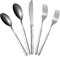 LHLZNB 5 Pieces Gold Cutlery Sets，Cutlery Set,Stainless Steel Flatware Set for, Spoon Knife and Fork Sets, Mirror Polished and Dishwasher Safe, Silverware Set for Home, Kitchen. (Silvery)