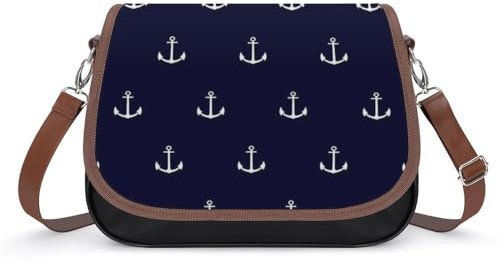 Cmagnifico Umhängetasche, nautisches Thema, einfache Anker, Crossbody-Tasche, Leder-Handtasche für Damen, Reisen, Arbeit, Alltag, Stil:, Einheitsgröße
