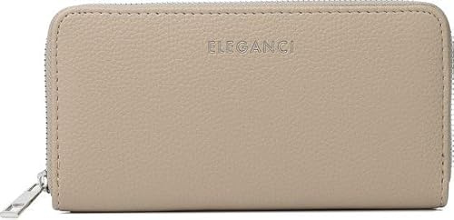 Eleganci - Damengeldbörse - Geldbörse - Geldbörse - Kunstleder - Geeignet für Karten - Geschenk - Geldbörse mit Reißverschluss - Mit Reißverschlussfach - Für Münzen - Für Briefgeld (Beige)