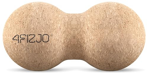 4FIZJO Faszienball aus Kork, Doppelt, Durchmesser 6,5 cm, Antibakteriellem & Langlebigem, Umweltfreundlicher, aus Naturkork, Massageball, Selbstmassage von Triggerpunkten, Muskellösung, Farbe: Braun